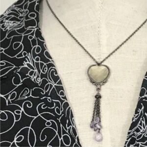 Vintage Heart and Tassel Statement Necklace